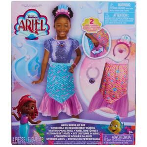 Disney Junior Ariel 2 in 1 Dress Up Set Pretend Play Mermaid Sizes 4-6X 4-Pieces